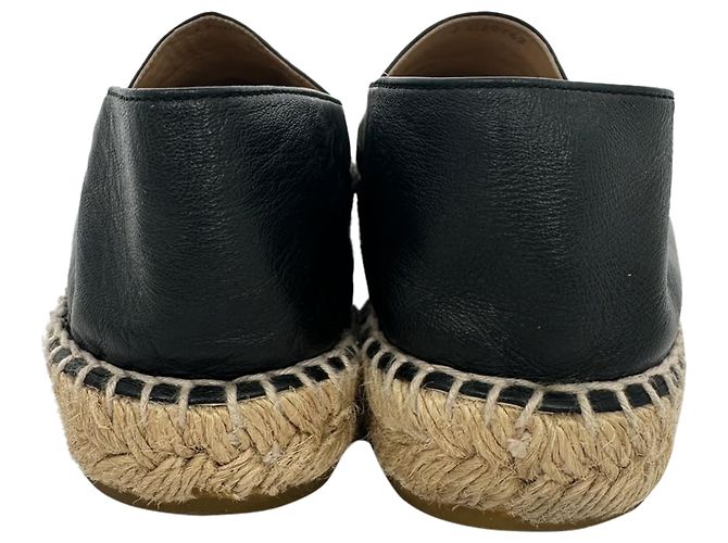 Espadrillas Chanel con logo CC intrecciato in pelle nera - vista 6