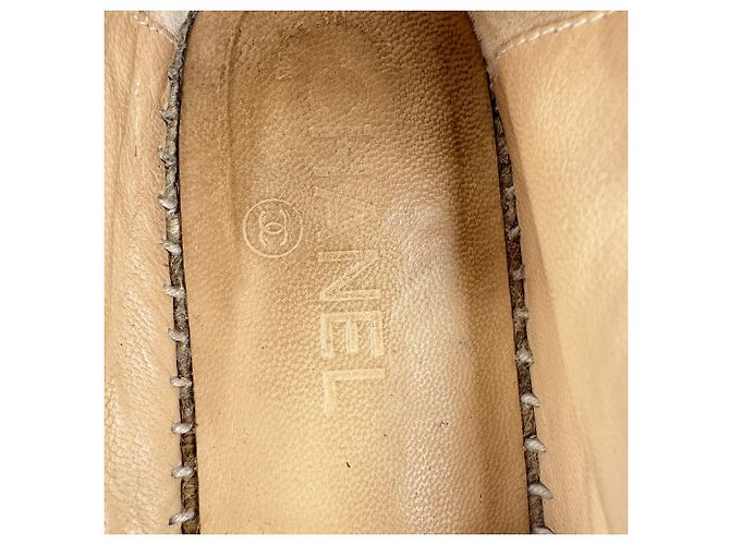 Espadrillas Chanel con logo CC intrecciato in pelle nera - vista 8