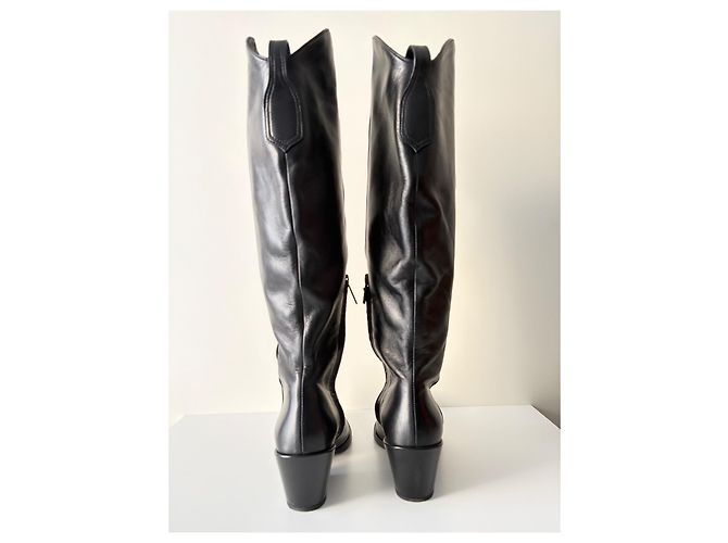 & Other Stories Botas altas de piel negras - vista 5