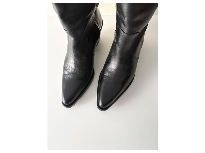 & Other Stories Botas altas de piel negras - vista 6