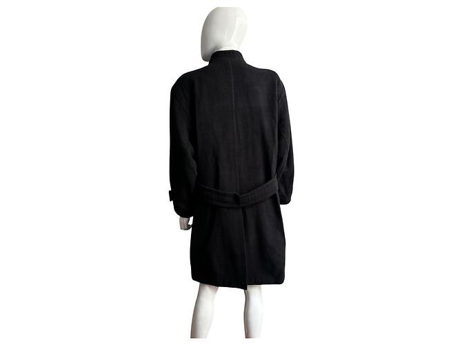 Abrigo Yves Saint Laurent Variations de lana y alpaca azul marino - vista 13