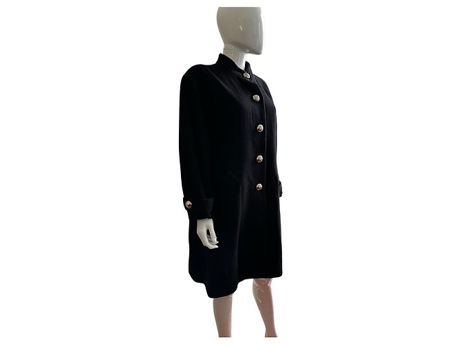 Abrigo Yves Saint Laurent Variations de lana y alpaca azul marino - vista 16