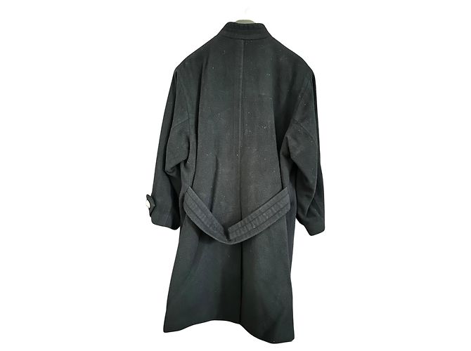 Abrigo Yves Saint Laurent Variations de lana y alpaca azul marino - vista 3