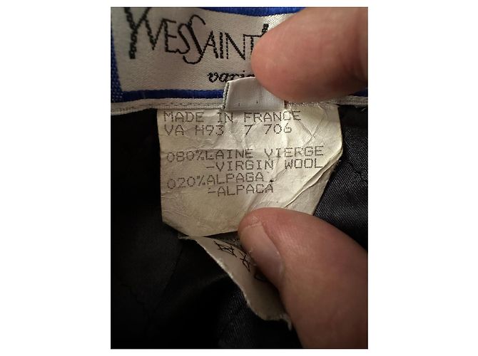 Abrigo Yves Saint Laurent Variations de lana y alpaca azul marino - vista 9