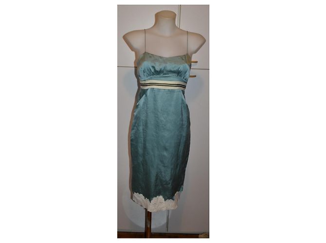 Coast Weber Haus Hellblaues Seidenmidi-Kleid mit Spitze - Ansicht 2