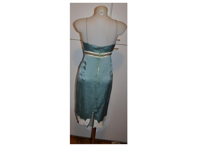 Coast Weber Haus Hellblaues Seidenmidi-Kleid mit Spitze - Ansicht 4