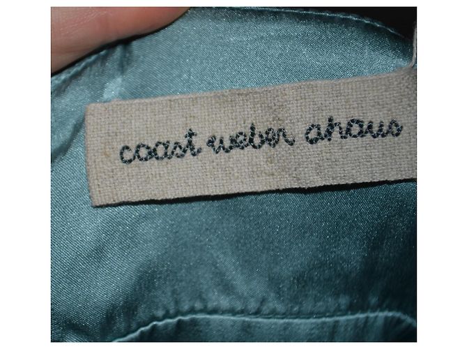Coast Weber Haus Hellblaues Seidenmidi-Kleid mit Spitze - Ansicht 5