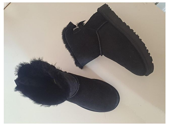 UGG Black Suede Bow Boots - view 3