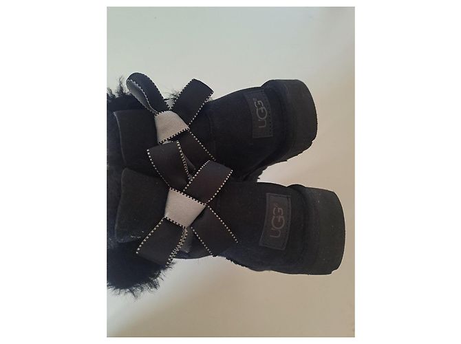 UGG Black Suede Bow Boots - view 5