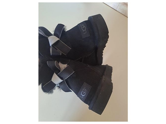 UGG Black Suede Bow Boots - view 8