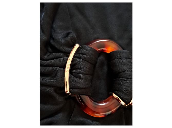 Top Gucci negro de viscosa con hebilla decorativa - vista 3