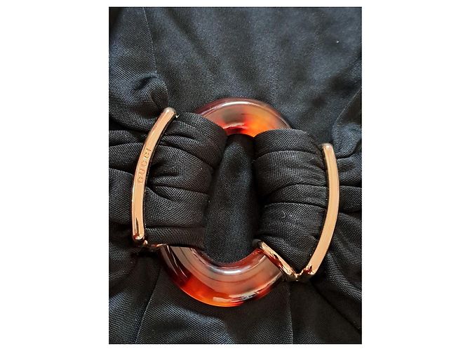 Top Gucci negro de viscosa con hebilla decorativa - vista 4