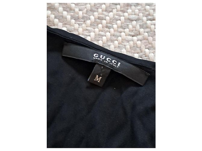 Top Gucci negro de viscosa con hebilla decorativa - vista 7