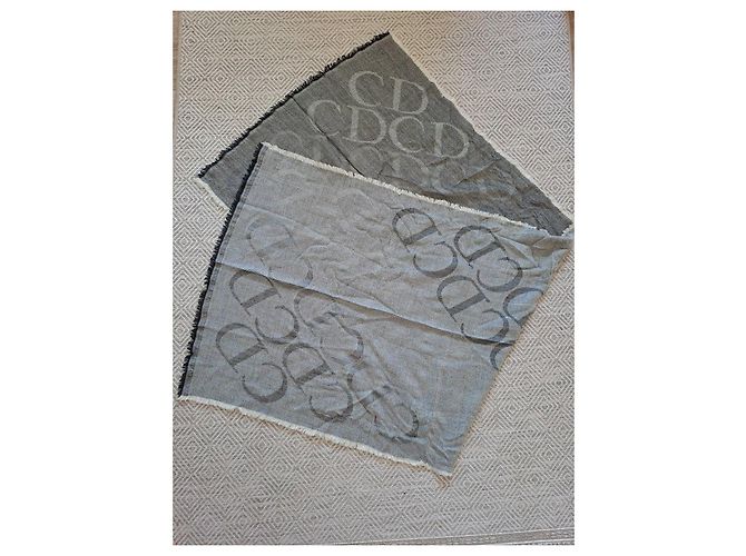 Dior Wollenschal mit CD-Logo - Grau und Schwarz - Ansicht 13