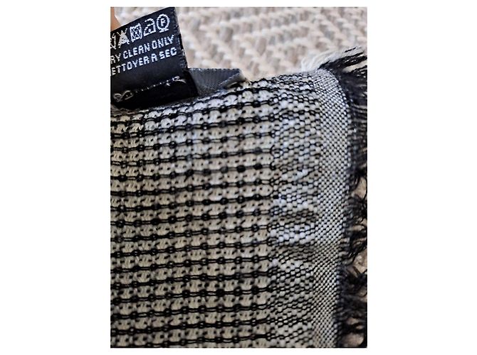 Dior Wollenschal mit CD-Logo - Grau und Schwarz - Ansicht 3