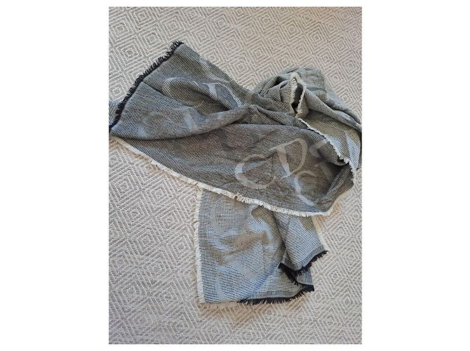 Dior Wollenschal mit CD-Logo - Grau und Schwarz - Ansicht 5
