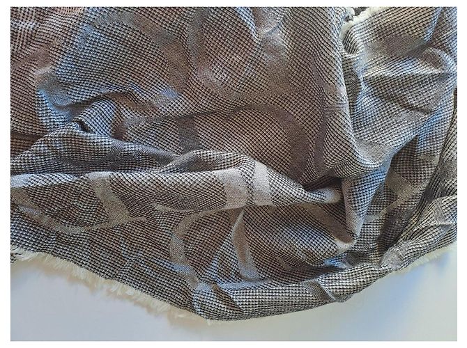 Dior Wollenschal mit CD-Logo - Grau und Schwarz - Ansicht 9