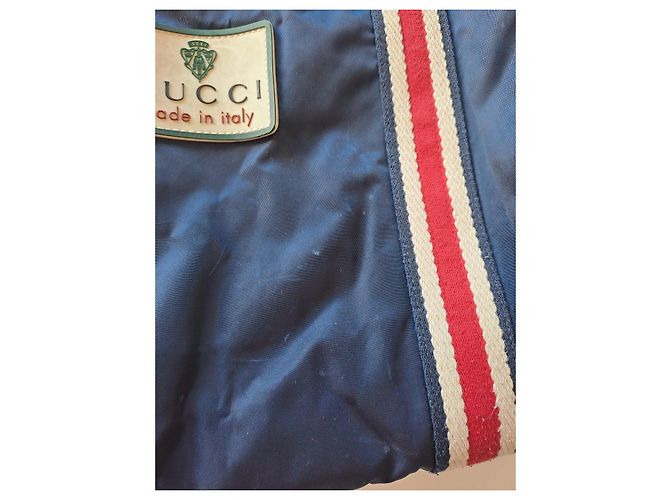 Borsa shopper Gucci in nylon e tela - vista 10