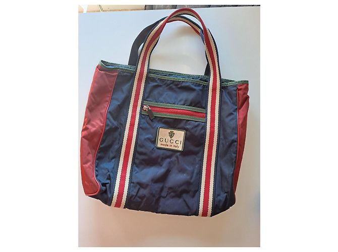 Borsa shopper Gucci in nylon e tela - vista 19