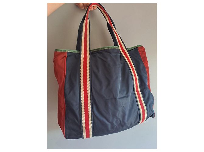 Borsa shopper Gucci in nylon e tela - vista 2