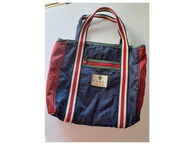 Borsa shopper Gucci in nylon e tela - vista 3