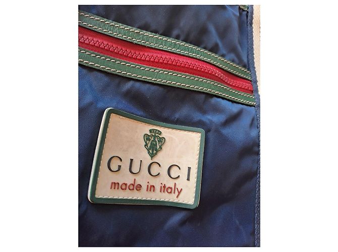 Borsa shopper Gucci in nylon e tela - vista 5