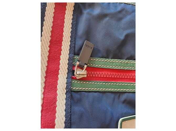 Borsa shopper Gucci in nylon e tela - vista 6