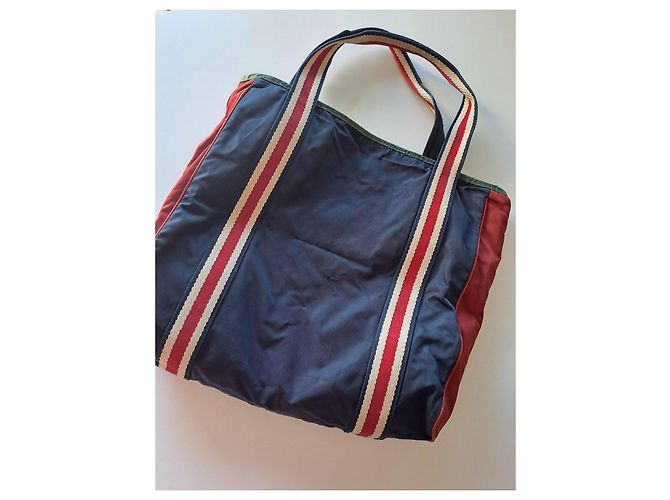 Borsa shopper Gucci in nylon e tela - vista 7