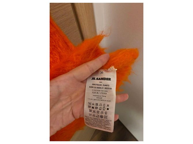 Jil Sander Mohair Polo Mini-Kleid Orange - Ansicht 2