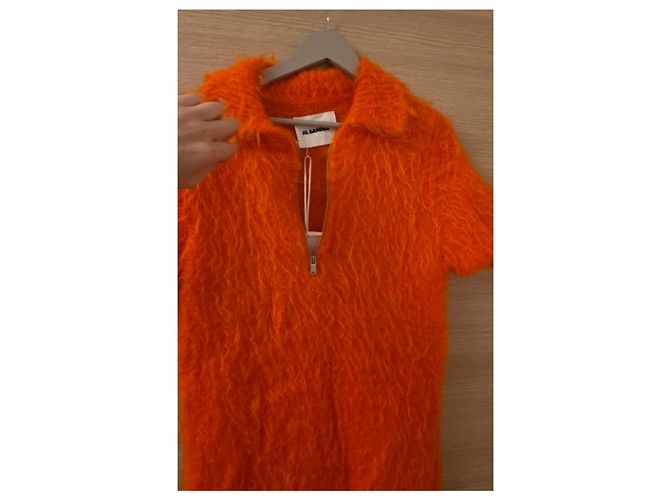 Jil Sander Mohair Polo Mini-Kleid Orange - Ansicht 6