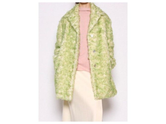 Abrigo Jil Sander de mohair de pelo largo - Verde Pistacho - vista 2