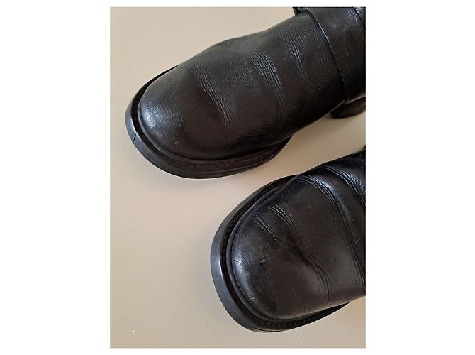 Gucci Leder-Bikerstiefeletten Schwarz GG Monogramm - Ansicht 5
