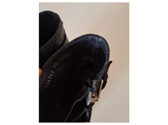 Gucci Leder-Bikerstiefeletten Schwarz GG Monogramm - Ansicht 8