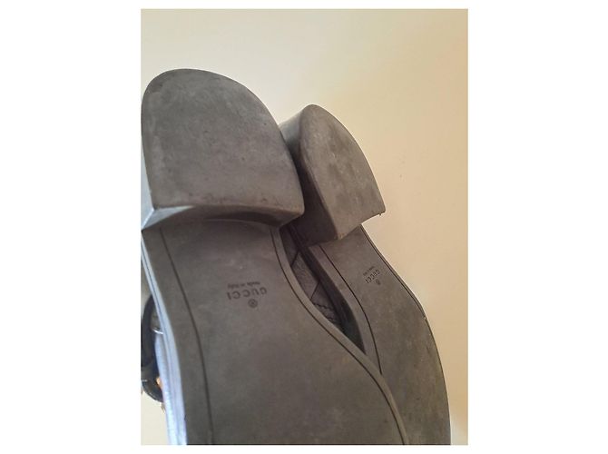 Gucci Leder-Bikerstiefeletten Schwarz GG Monogramm - Ansicht 9