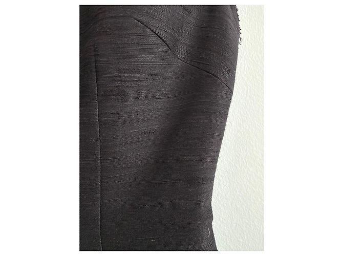 Autre Marque GIA STUDIOS Top de seda negro con flecos metálicos - vista 4