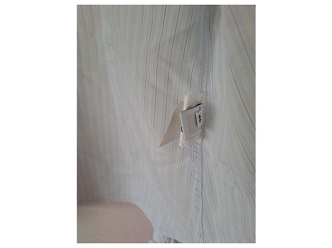 D&G Camisa Riscada Azul Céu com Folhos - vista 4