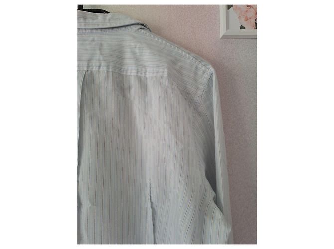 D&G Camisa Riscada Azul Céu com Folhos - vista 5