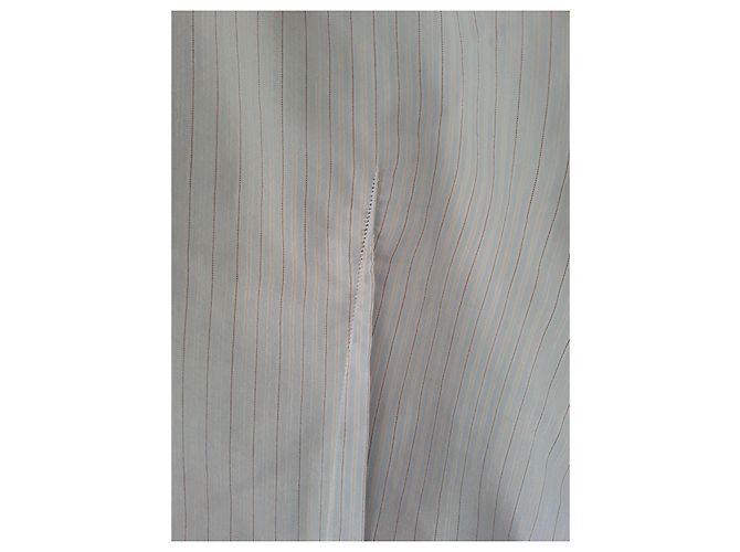 D&G Camisa Riscada Azul Céu com Folhos - vista 9