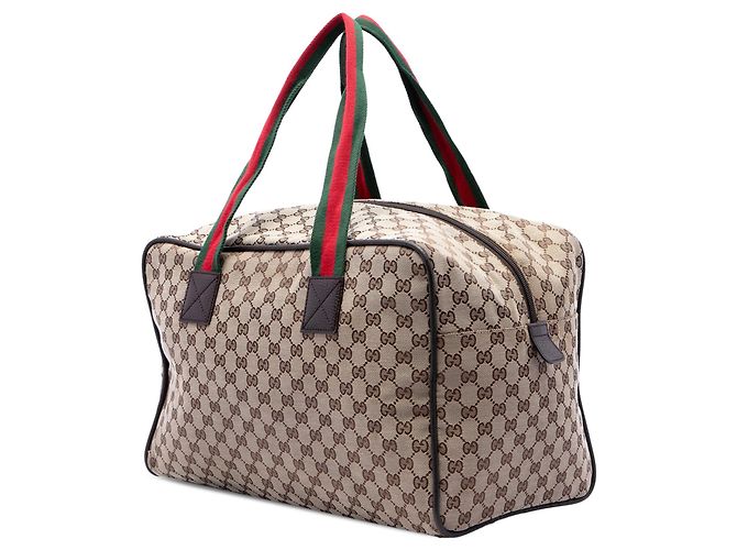 Borsa Duffle Gucci GG Canvas Web Beige - vista 2
