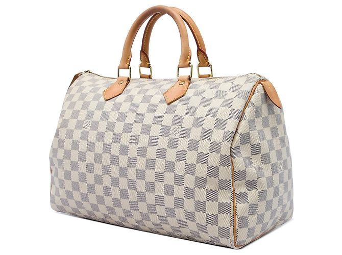 Borsa Boston Louis Vuitton Damier Azur Speedy 35 Bianca - vista 2