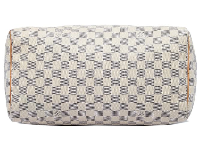 Borsa Boston Louis Vuitton Damier Azur Speedy 35 Bianca - vista 3