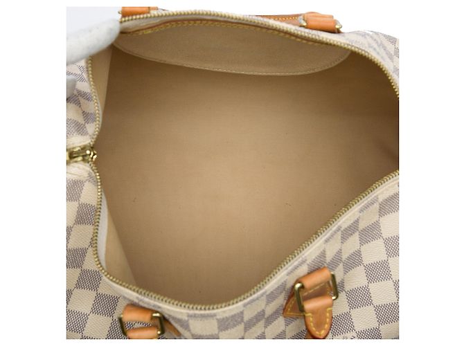 Borsa Boston Louis Vuitton Damier Azur Speedy 35 Bianca - vista 4
