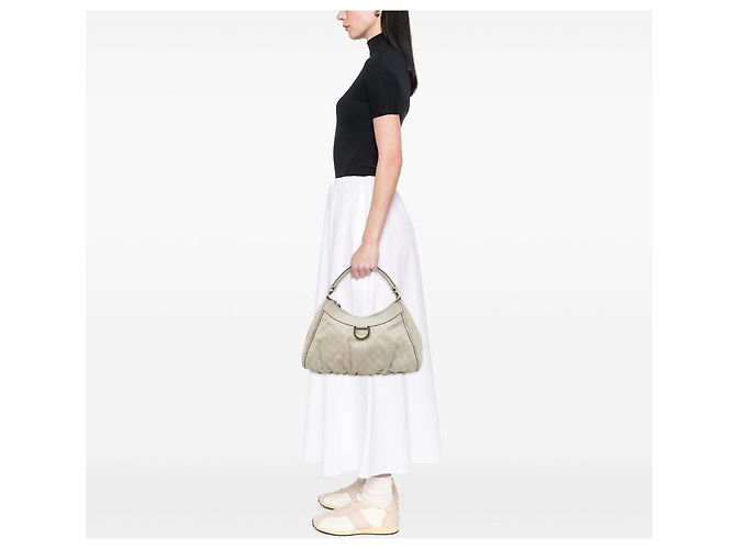 Borsa a tracolla Gucci Guccissima Abbey D Ring Bianca - vista 6