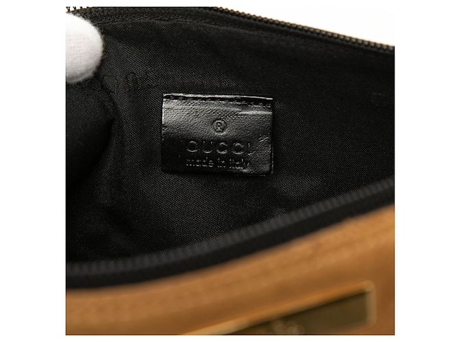 Borsa a tracolla Boat Gucci in camoscio marrone - vista 5