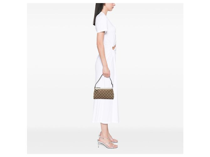 Borsa Pochette Gucci GG Canvas Abbey D Ring Beige - vista 5