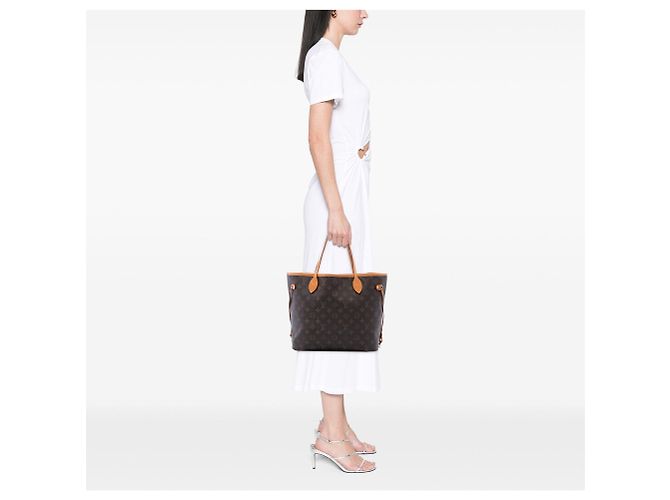 Borsa Tote Louis Vuitton Monogram Neverfull MM Marrone - vista 6