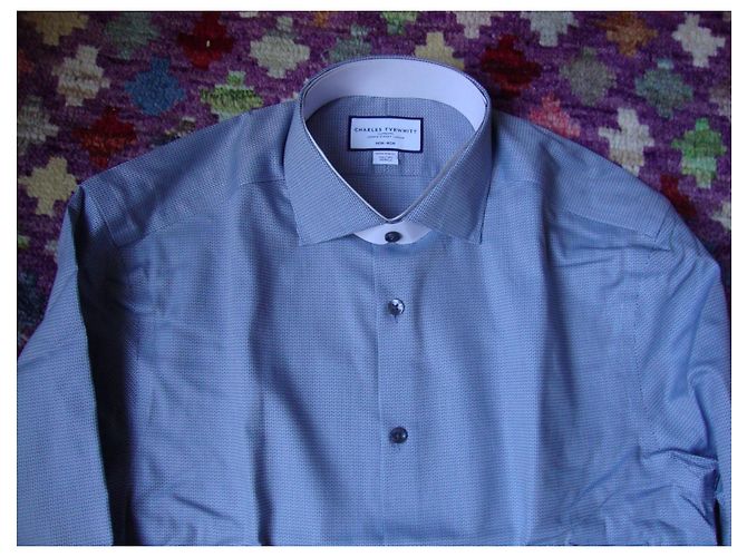 Autre Marque Charles Tyrwhitt Baumwoll-Langarmhemd mit Mikromuster - Ansicht 3