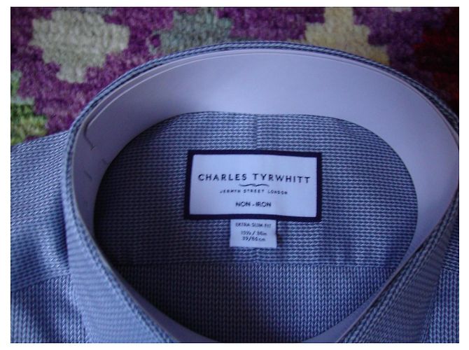Autre Marque Charles Tyrwhitt Baumwoll-Langarmhemd mit Mikromuster - Ansicht 4