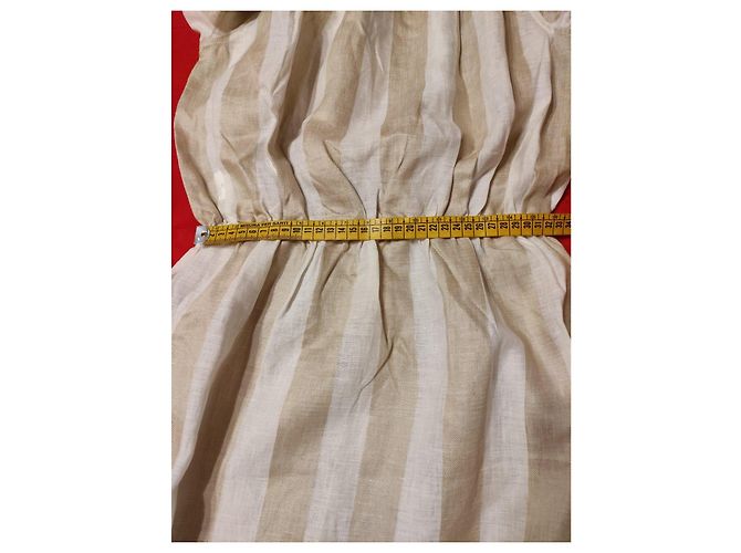 Autre Marque Crida Gestreiftes langes Leinenkleid - Ansicht 11