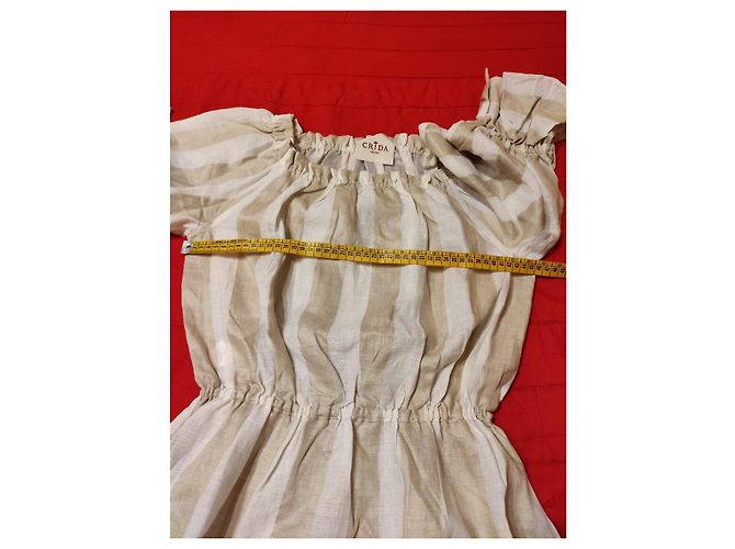 Autre Marque Crida Gestreiftes langes Leinenkleid - Ansicht 9